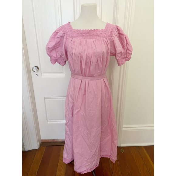 Doen Dresses & Skirts - Doen Mignonette Pink Puff Sleeve Dress